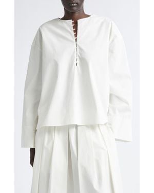 Kallmeyer Marguerite Starched Cotton Poplin Top - White
