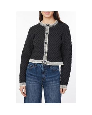 Habitual Crewneck Crop Cardigan - Black