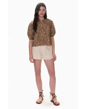 Rebecca Taylor Josie Pleat Shirt - Multicolor