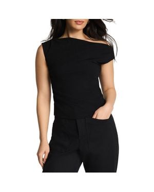 Spanx Shirred One-Shoulder Top - Black