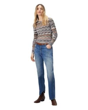 Missoni Five-Pocket Mid-Rise Washed Denim Pants - Blue