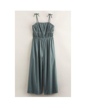 Treasure & Bond Kids' Bow Strap Jumpsuit - Blue
