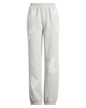 LoveShackFancy Lilia Lace Appliqué Sweatpants - Gray