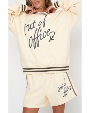 The Mayfair Group Oversize Out Of Office Graphic Sweatshirt - Natural
