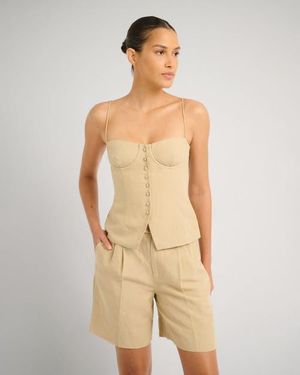 Onia Air Linen Underwire Corset Top - Natural