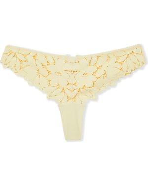 Etam Celeste Lace Tanga Thong - Yellow