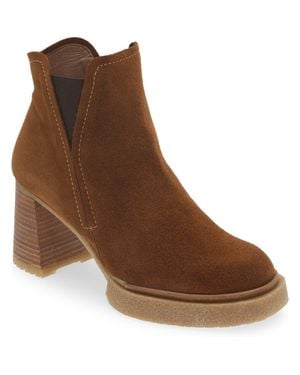 Wonders Platform Chelsea Boot - Brown
