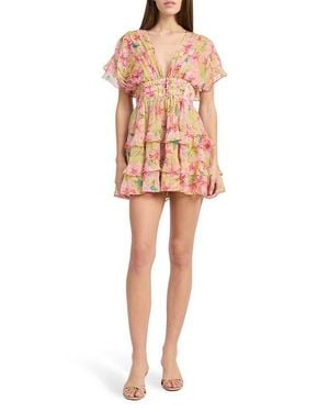 En Saison Eva Tiered Ruffle Minidress - Multicolor