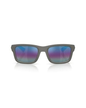 Prada Linea Rossa 54Mm Mirrored Irregular Sunglasses - Blue