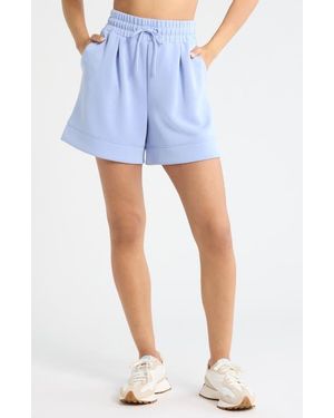 Zella Soft Luxe High Waist Knit Shorts - Blue