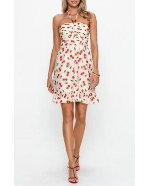 PS By Cupshe Cherry Print Halter Dress - Multicolor