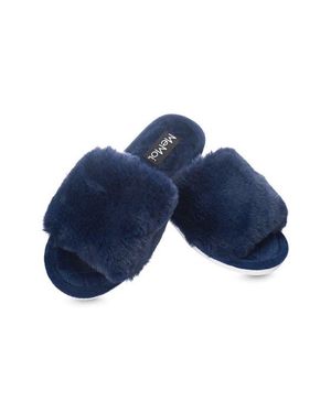 Memoi The Bette Plush Faux Fur Slipper - Blue
