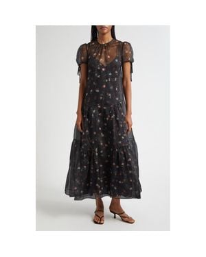 Cinq À Sept Kaida Tumbling Carnation Dress - Black