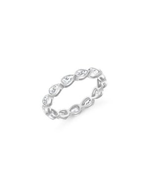 Crislu Pear-Cut Cubic Zirconia Eternity Band Ring - White