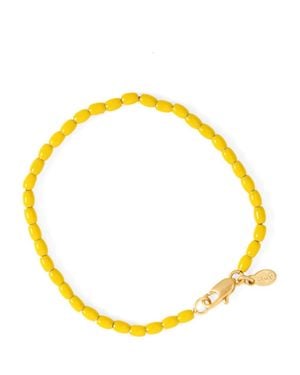 Clare V. Enamel Barrel Chain Bracelet - Yellow