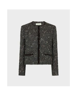Really Wild Clothing Isabella Cropped Wool Blend Boucle Jacket - Black