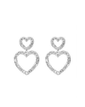Effy Double Heart Diamond Drop Earrings - Multicolor