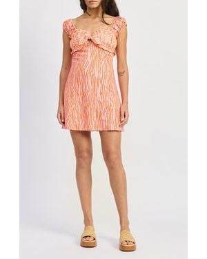 JACQUIE THE LABEL Vicky Mixed Media Minidress - Red