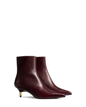 KHAITE Bella Kitten Heel Ankle Boot - Purple