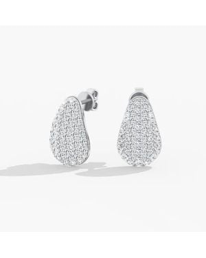 Everlee Pavé Domed Cloud Lab Diamond Earrings - White
