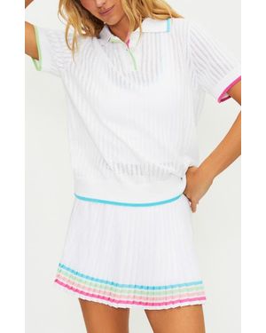 Beach Riot Sia Knit Polo Top - White