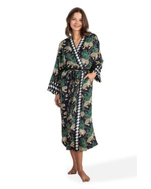 Printfresh Eco Satin Robe - Green