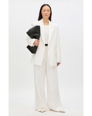 Another Tomorrow Oversized Tailored Jacket - White