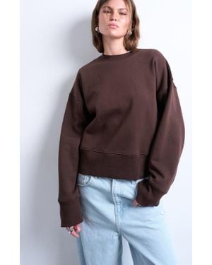 TOPSHOP Premium Heavyweight Cotton Blend Sweatshirt - Brown