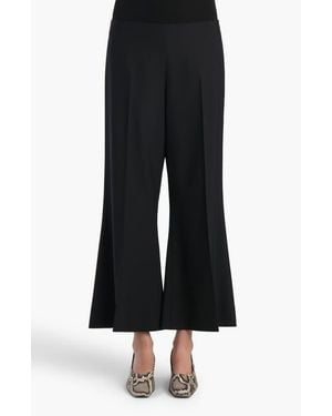 KHAITE Walter Virgin Wool Kick Flare Crop Pants - Black