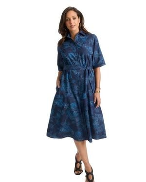 Jessica London Soft Denim Shirtdress - Blue