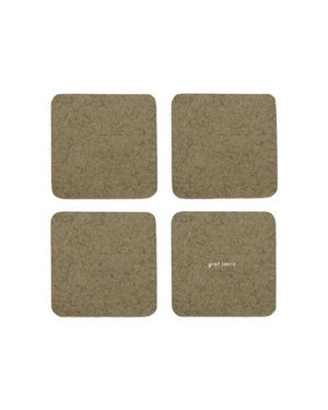 Graf & Lantz Bierfilzl Merino Wool Square Coaster Solid 4 Pack - Green