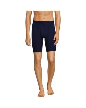 Lands' End Longer Flex Performance Boxer Brief 3 Pack - Blue