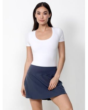 Single Stitch Pleated Skort - White