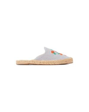 Soludos The Smoking Mule Embroidery Espadrille - White