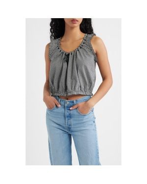 Doen Traveler Organic Cotton Gingham Top - Blue