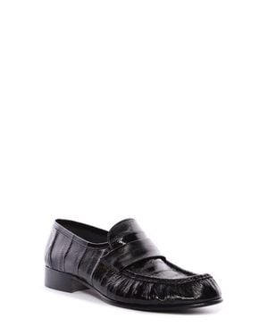 The Row Soft Eelskin Loafer - Black