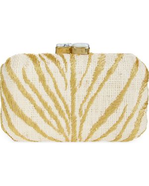 PAMELA MUNSON Le Zoo Raffia Clutch - Metallic