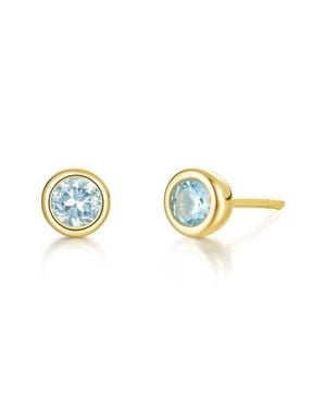 Lafonn Bezel Simulated Birthstone Stud Earrings - Blue