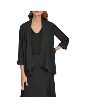 Donna Karan Open Front Jacket - Black