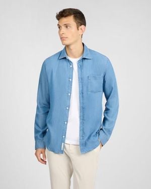 Onia Denim Chambray Long Sleeve Shirt - Blue