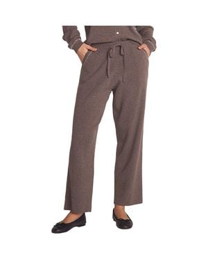 Bella Dahl Whipstitch Straight Leg Sweater Pants - Brown