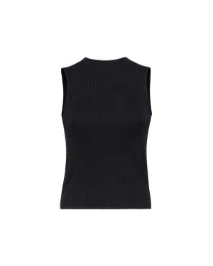 Brunello Cucinelli Ribbed Jersey Top - Black