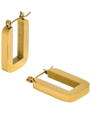 ADIBA The U 18K Plated Stainless Steel Hoop Earrings - Yellow