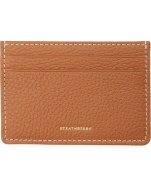 Strathberry Grained Leather Card Case - Brown