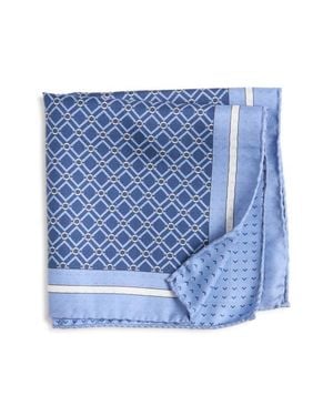 Jack Victor Equestrian Silk Pocket Square - Blue