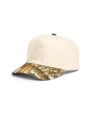 Friday Feelin Happy Camper Camouflage Twill Baseball Cap - Natural