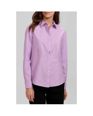 Foxcroft Dianna Non-Iron Cotton Shirt - Purple