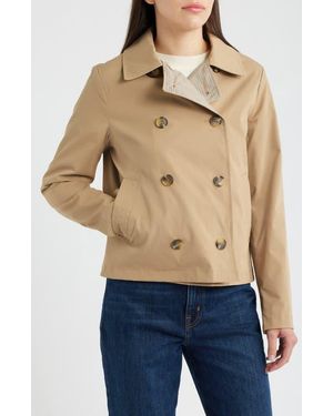 Ralph Lauren Reversible Crop Double Breasted Rain Jacket - Blue