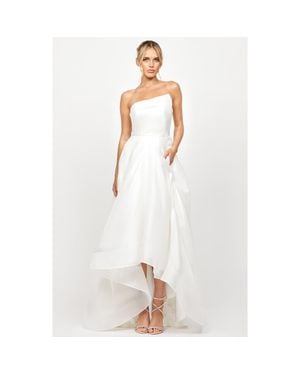 Bariano Faiy Asymertric Hi Low Gown - White