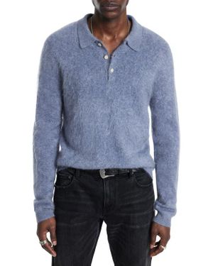 John Varvatos Verona Long Sleeve Cashmere Polo Sweater - Blue